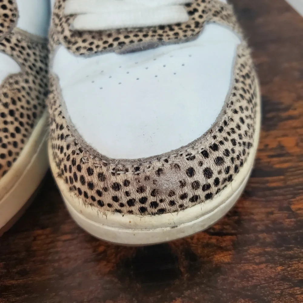 Madewell Court Sneakers Spotted Calf Hair Size 8 Sand Beige